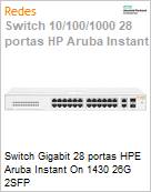 Switch Gigabit 28 portas HPE Aruba Instant On 1430 26G 2SFP  (Figura somente ilustrativa, no representa o produto real)
