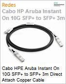 Cabo HPE Aruba Instant On 10G SFP+ to SFP+ 3m Direct Attach Copper Cable (Figura somente ilustrativa, no representa o produto real)