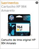 Cartucho de tinta original HP 964 Amarelo (Figura somente ilustrativa, no representa o produto real)
