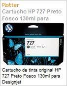 Cartucho de tinta original HP 727 Preto Fosco 130ml para DesignJet (Figura somente ilustrativa, no representa o produto real)