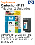 C1823FL - Cartucho de tinta original HP 23 Tricolor com 2 Unidades.