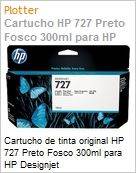Cartucho de tinta original HP 727 Preto Mate PLUK 300ml  (Figura somente ilustrativa, no representa o produto real)