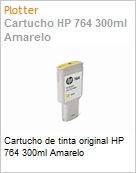 Cartucho de tinta original HP 764 amarelo PLUK 300ml  (Figura somente ilustrativa, no representa o produto real)