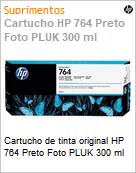 Cartucho de tinta original HP 764 Preto Foto PLUK 300 ml  (Figura somente ilustrativa, no representa o produto real)