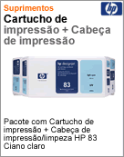 C5004A - Cartucho de tinta original HP 83 Ciano claro UV 680ml + Cabea de impresso original + Cleaner Value Pack para DesignJet 5000 UV 5000ps UV 5500 UV 5500ps UV