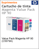 C5080A - Cartucho de tinta original HP 90 Magenta Value Pack para DesignJet 4000 4000ps 4020 4020ps 4500 4500ps 4520 4520ps