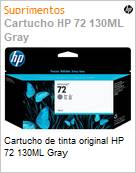 Cartucho de tinta original HP 72 130ML Gray (Figura somente ilustrativa, no representa o produto real)