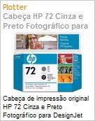 Cabea de impresso original HP 72 Cinza e Preto Fotogrfico para DesignJet T610 T620 T770 T1100 T1120 T1200 (Figura somente ilustrativa, no representa o produto real)