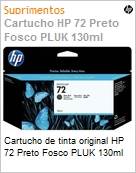Cartucho de tinta original HP 72 Preto Fosco PLUK 130ml (Figura somente ilustrativa, no representa o produto real)