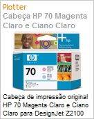 Cabea de impresso original HP 70 Magenta Claro e Ciano Claro para DesignJet Z2100 Z3100 Z3100ps GP Z3200 Z3200ps Z5200 (Figura somente ilustrativa, no representa o produto real)
