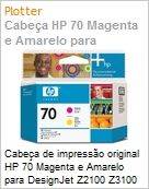 Cabea de impresso original HP 70 Magenta e Amarelo para DesignJet Z2100 Z3100 Z3100ps GP Z3200 Z3200ps Z5200 (Figura somente ilustrativa, no representa o produto real)