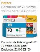 Cartucho de tinta original HP 70 Verde PLUK 130ml (Figura somente ilustrativa, no representa o produto real)