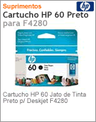 CC640WL - Cartucho de tinta original HP 60 Preto para F4280