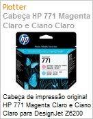 Cabea de impresso original HP 771 Magenta Claro e Ciano Claro para DesignJet Z6200  (Figura somente ilustrativa, no representa o produto real)