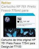 Cartucho de tinta original HP 761 Preto Fosco 775ml para DesignJet T7100  (Figura somente ilustrativa, no representa o produto real)