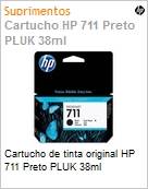 Cartucho de tinta original HP 711 Preto PLUK 38ml (Figura somente ilustrativa, no representa o produto real)