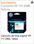 Cartucho de tinta original HP 711 29ML Yellow (Figura somente ilustrativa, no representa o produto real)