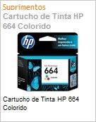 Cartucho de tinta original HP 664 Colorido (Figura somente ilustrativa, no representa o produto real)