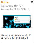 Cartucho de tinta original HP 727 Amarelo PLUK 300ml  (Figura somente ilustrativa, no representa o produto real)