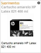 Cartucho de tinta original HP 821 Latex Amarelo 400 ml  (Figura somente ilustrativa, no representa o produto real)