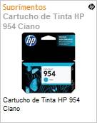 Cartucho de tinta original HP 954 Ciano (Figura somente ilustrativa, no representa o produto real)