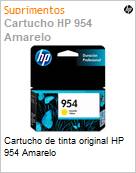 Cartucho de tinta original HP 954 Amarelo (Figura somente ilustrativa, no representa o produto real)
