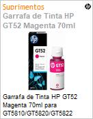 Garrafa de tinta original HP GT52 Magenta 70ml para GT5810 / GT5820 / GT5822 (Figura somente ilustrativa, no representa o produto real)