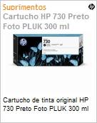 Cartucho de tinta original HP 730 Preto Foto PLUK 300ml  (Figura somente ilustrativa, no representa o produto real)