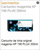 Cartucho de tinta original HP 746 Magenta PLUK 300ml  (Figura somente ilustrativa, no representa o produto real)