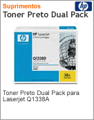 Q1338D - Cartucho de toner original HP Preto Dual Pack para LaserJet Q1338A