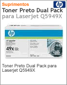 Q5949XD - Cartucho de toner original HP Preto Dual Pack para LaserJet Q5949X
