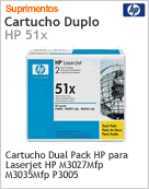 Q7551XD - Cartucho de toner original HP Dual Pack para LaserJet M3027Mfp M3035Mfp P3005