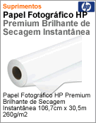 Q7995A - Papel Fotogrfico HP Premium Brilhante de Secagem Instantnea 106 7cm x 30 5m 260g/m2