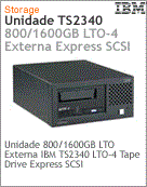 3580L43 - Unidade de fita 800/1600GB LTO Externa IBM TS2340 LTO-4 Tape Drive Express SCSI
