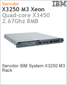 4252E1U - Servidor System x IBM x3250 M3 Intel Xeon Quad-Core X3450 (2.67GHz/1333MHz/8MB) 4GB Sem Disco RAID SFF