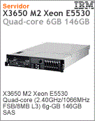 XLS58BR - Servidor System x IBM x3650 M2 Intel Xeon Quad-Core E5530 (2.40GHz/1066MHz FSB/8MB L3) 4GB 146GB SAS/SATA Hot-Swap Rack