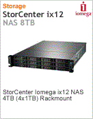 34656 - Sistema de Armazenamento em Rede (NAS) StorCenter Lenovo EMC Iomega ix12-300r 4TB (4 x 1TB) Rackmount