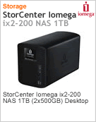 34749 - Sistema de Armazenamento em Rede (NAS) StorCenter Lenovo EMC Iomega ix2-200 1TB (2 x 500GB) Desktop