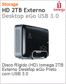 34985 - Unidade de Disco Rgido (HD) Externo 2TB Lenovo EMC Iomega Desktop eGo Preto com USB 3.0
