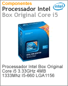 BX80616I5660 - Processador Box Original Intel Core i5-3.33GHz 4MB 1333MHz i5 660 LGA1156