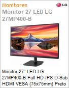 Monitor 27 LED LG 27MP400-B Gamer Full HD IPS 75Hz AMD FreeSync  (Figura somente ilustrativa, no representa o produto real)