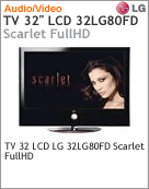 32LG80FD - Televiso 32" LCD LG 32LG80FD Scarlet Full HD
