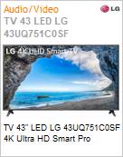 TV 43 LED LG 43UQ751C0SF 4K Ultra HD Smart Pro  (Figura somente ilustrativa, no representa o produto real)
