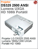 DS325 - Projetor LG DS325 2500 ANSI Lumens 1600x1200 UXGA Porttil HD 1080i (DataShow/Retroprojetor)