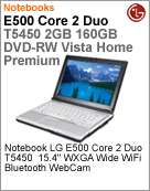 E500-G.AP01P1 - Notebook LG E500 Intel Core 2 Duo T5450 (1.66GHz) 2GB 160GB 15.4