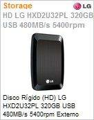HXD2U32PL - Unidade de Disco Rgido (HD) Externo 320GB LG HXD2U32PL USB 480MB s 5.400 rpm