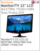 M237WA - Monitor TV 23" LCD LG Scarlet M237WA 1920x1080 5ms 20000:1 Preto DVI HDMI Full HD