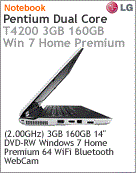 R480-L/B212P1 - Notebook LG R480 3010 Intel Pentium Dual-Core T4200 (2.00GHz) 3GB 160GB 14