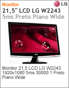 W2353V - Monitor 23" LCD LG W2353V 1920x1080 5ms 30000:1 Preto Piano Wide DVI HDMI Full HD