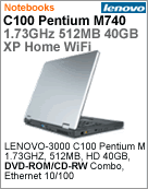 0761-24P - Notebook Lenovo 3000 C100 Intel Pentium M 740 (1.73GHz) 512MB 40GB XGA 15